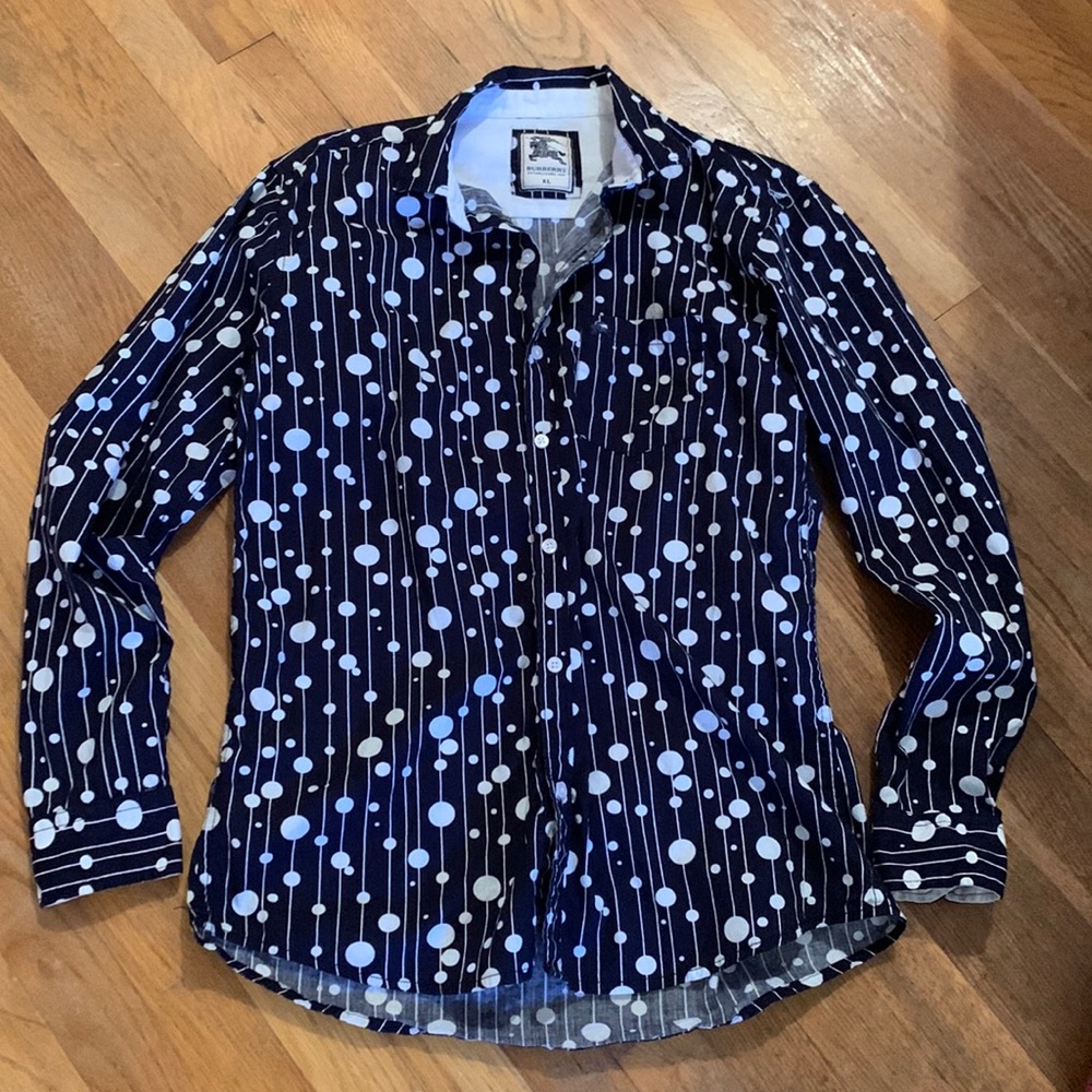 Burberry Dots and Lines Men’s Shirt Xl Great Condition Rare